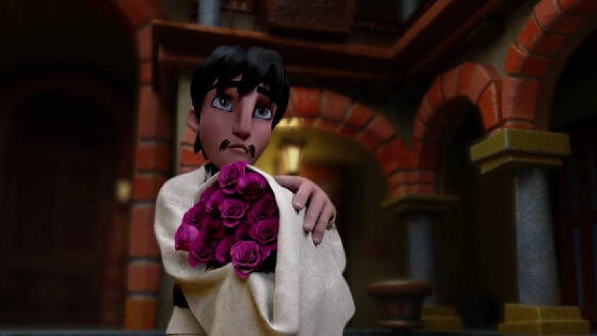 San Juan Diego con rosas de Castilla en el invierno mexicano... un héroe en la película Tepeyac