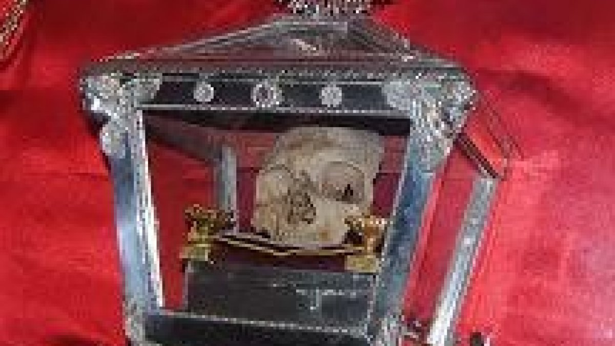 Cráneo de Santo Tomás de Aquino.