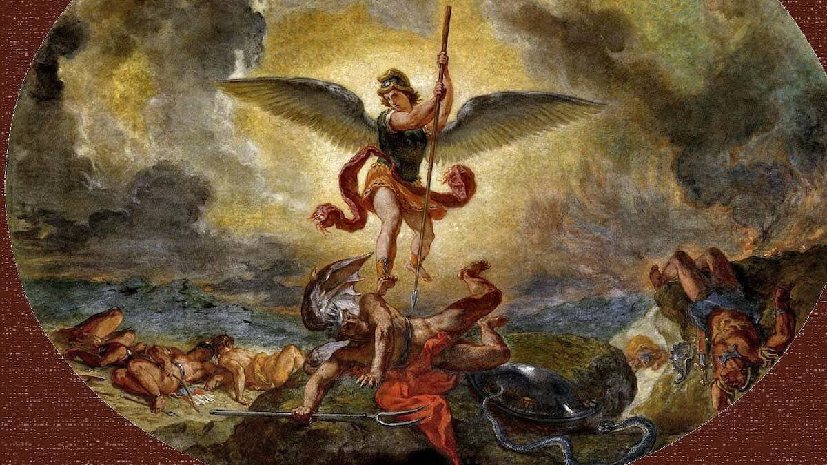 El padre de la mentira y de la soberbia está abocado a las peores humillaciones. San Miguel derrota al diablo, en un fresco de Eugene Delacroix (1798-1863) en la iglesia de San Sulpicio en París (detalle).