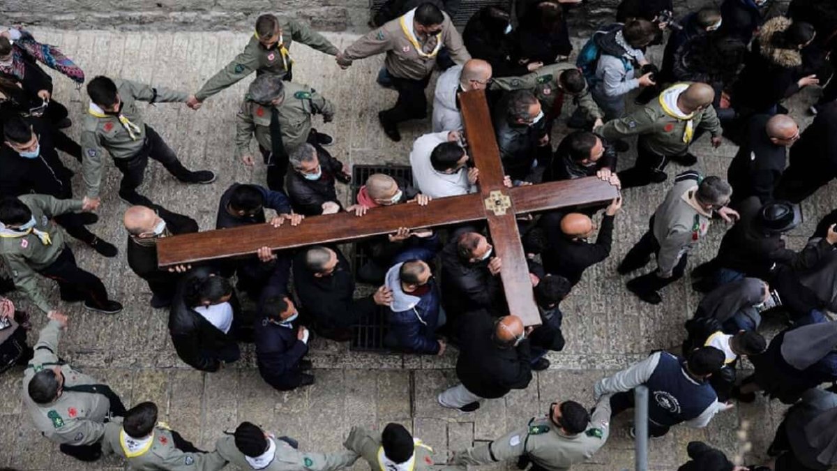 Via Crucis en Jerusalén durante la Semana Santa