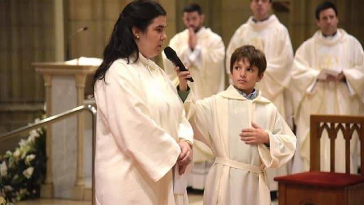 María recibió la consagración como virgen consagrada de las manos del obispo Munilla en 2018.
