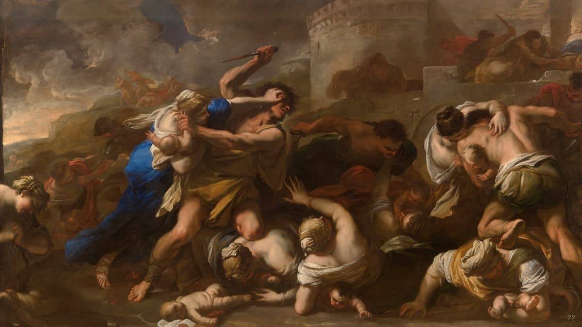 El odio de la antigua serpiente a los niños no se dirige solo ni principalmente a sus cuerpos, sino también a sus almas. Luca Giordano, 'Degollación de los inocentes' (1663). Museo del Prado.
