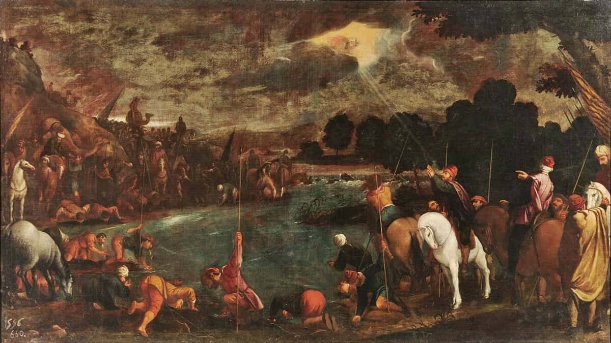 Gedeón combatió con unas tropas menguadas pero confiado en el poder de Dios y venció. 'Tropas de Gedeón', óleo de Pedro de Copia Orrente (1580-1645). Museo del Prado.