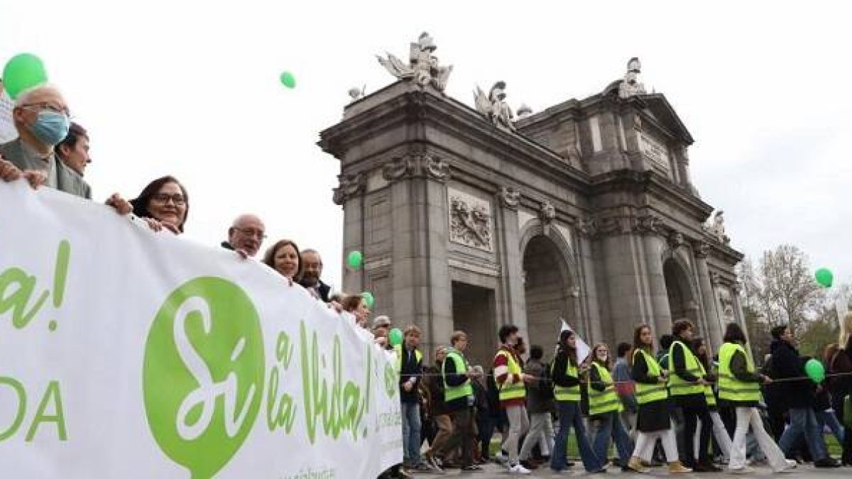 La cabecera de la Marcha Sí a la Vida de marzo de 2022, y el 26 de julio la cultura provida vuelve a las calles de Madrid