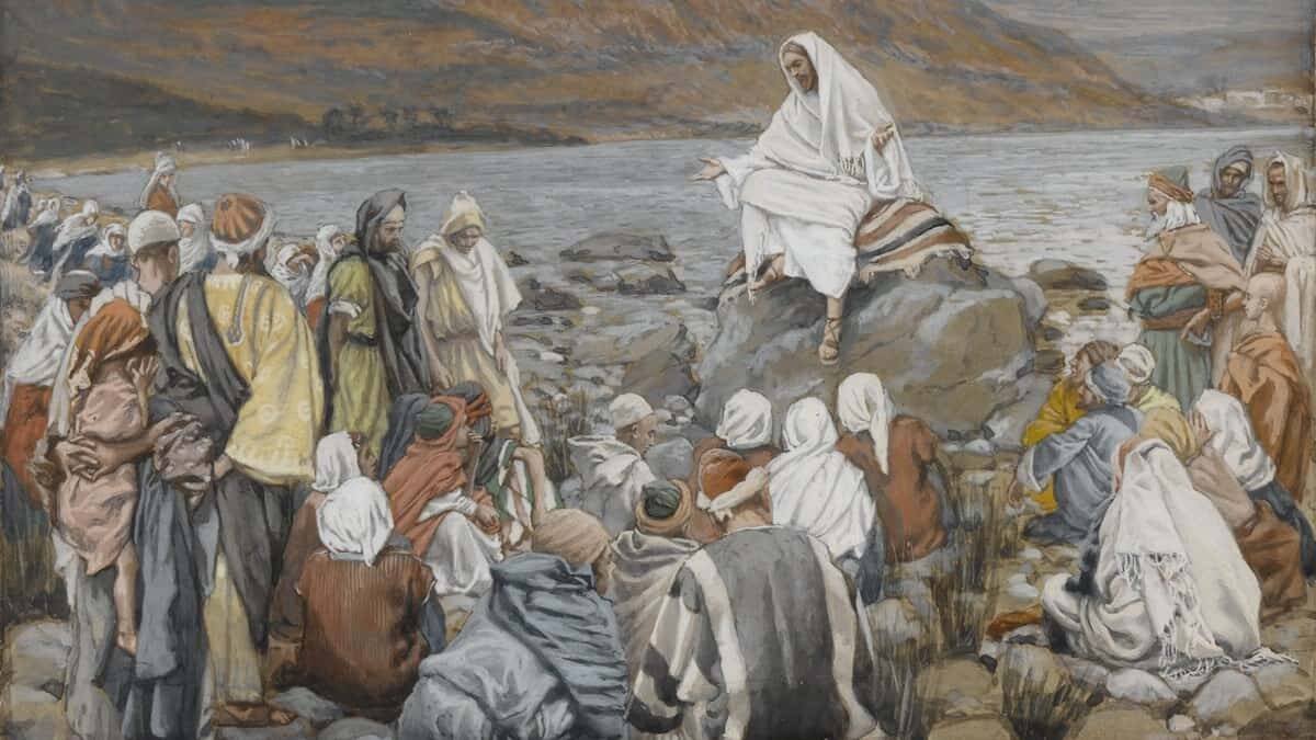 El Adviento es también momento de vivir la alegría de que el Señor ha venido a liberarnos de la esclavitud del pecado. James Tissot, 'Jesús enseña al pueblo junto al mar' (1896). Brooklyn Museum.