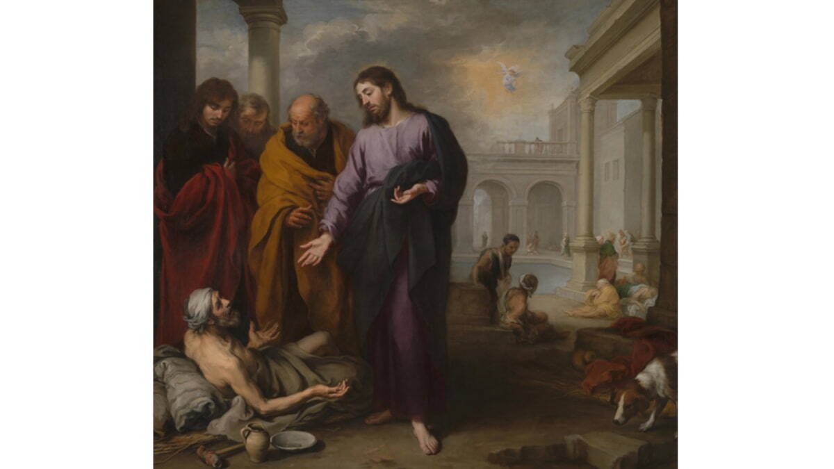 'Curación del paralítico' de Bartolomé Esteban Murillo (1670). ¿Qué quedaría de los Evangelios sin los milagros de Jesús sobre ciegos, sordos, cojos, tullidos...?
