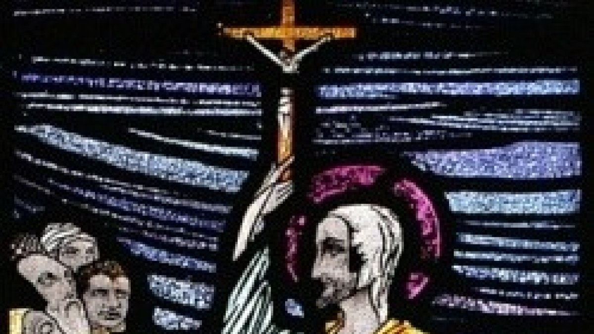 San Fechin predicando. Parroquia Santa María, Ballinrobe.