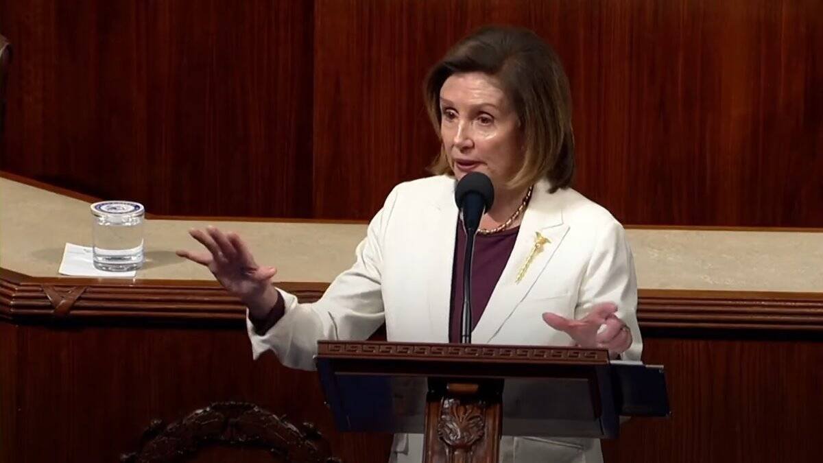 Nancy Pelosi, en su discurso de despedida como presidenta de la Cámara de Representantes, el pasado mes de noviembre tras la victoria republicana en dicha cámara en las elecciones legislativas del 8 de noviembre.