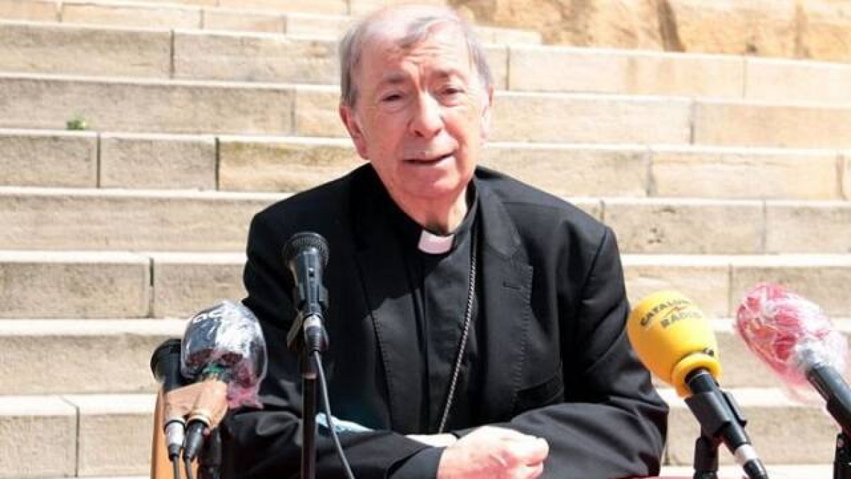 Salvador Giménez Valls, obispo de Lérida, en un acto público en 2019