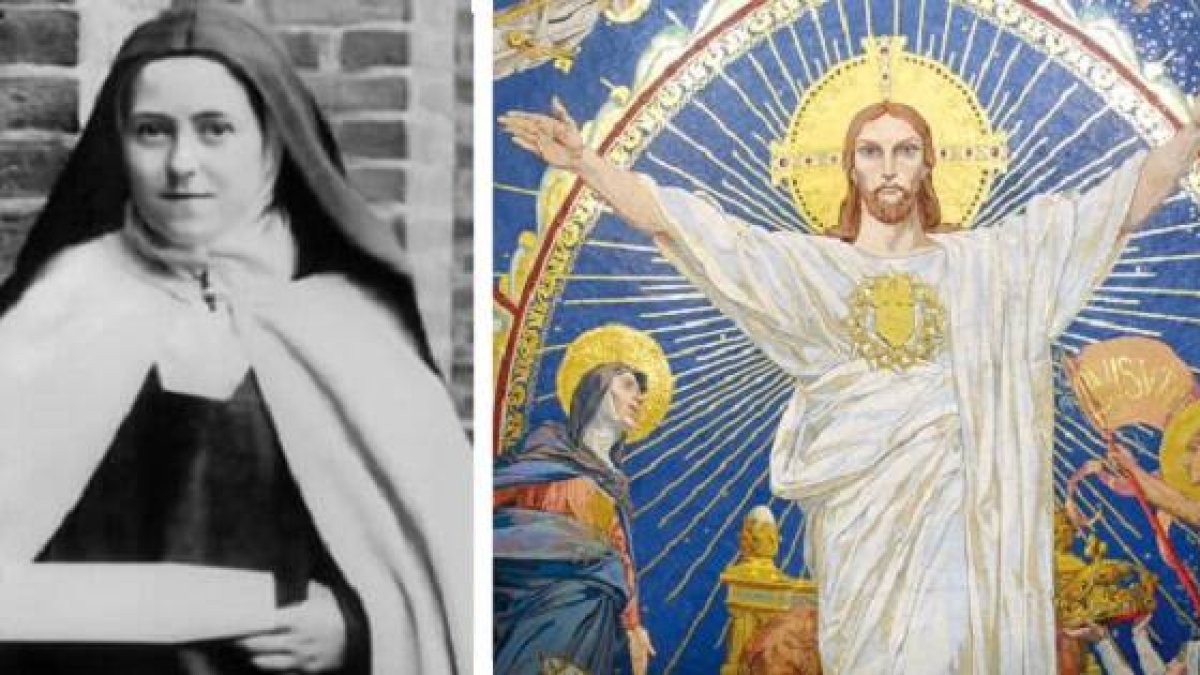 Teresa de Lisieux y el mosaico del Sagrado Corazón en el Sacre-Coeur de París