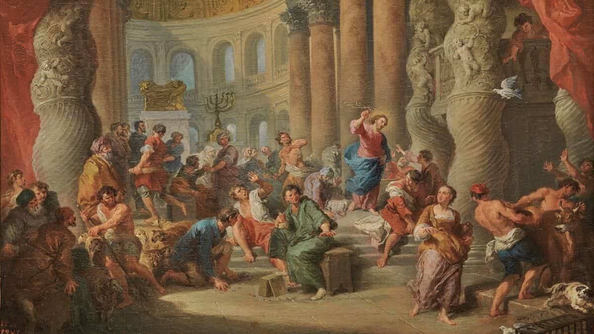 Giovanni Paolo Panini, 'Jesús arroja a los mercaderes del templo' (1725). Museo del Prado.