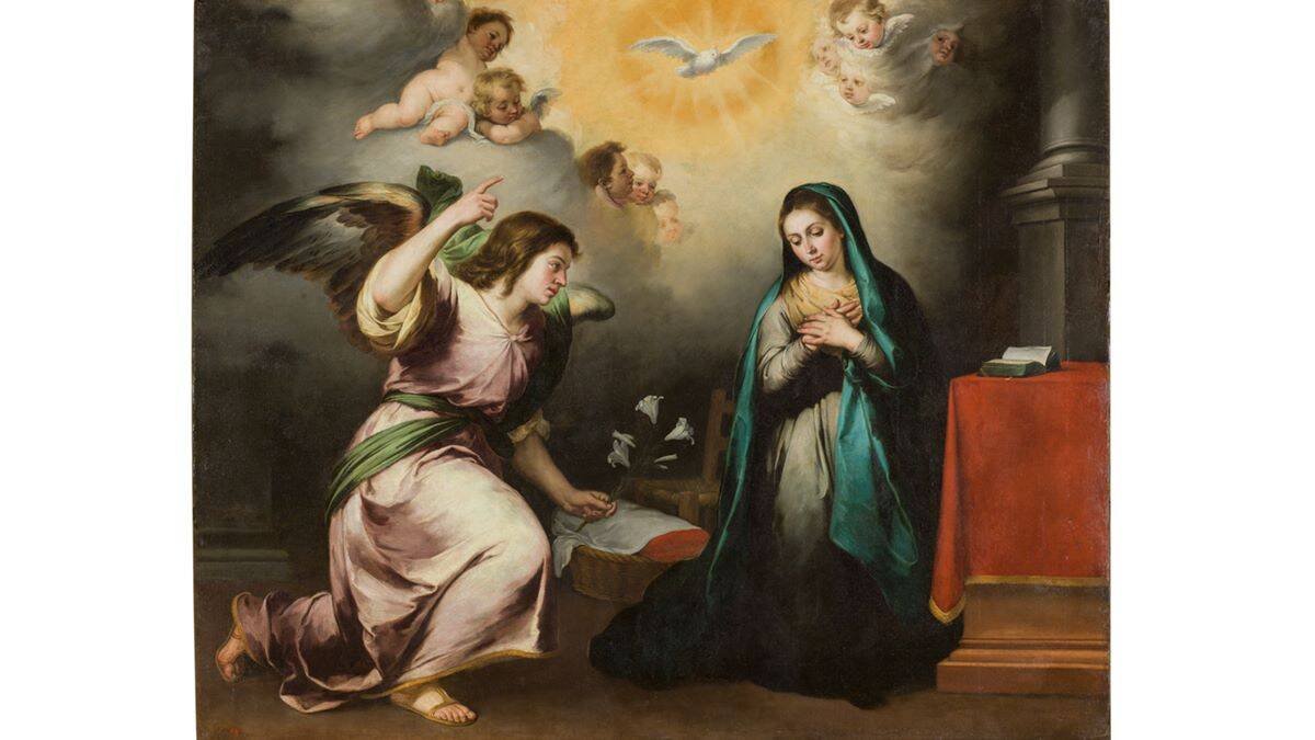 La conexión entre el arcángel Gabriel y la Virgen María ha establecido un vínculo definitivo entre Dios y la humanidad por medio de la Encarnación. 'La Anunciación' de Bartolomé Esteban Murillo (c. 1650). Museo del Prado.