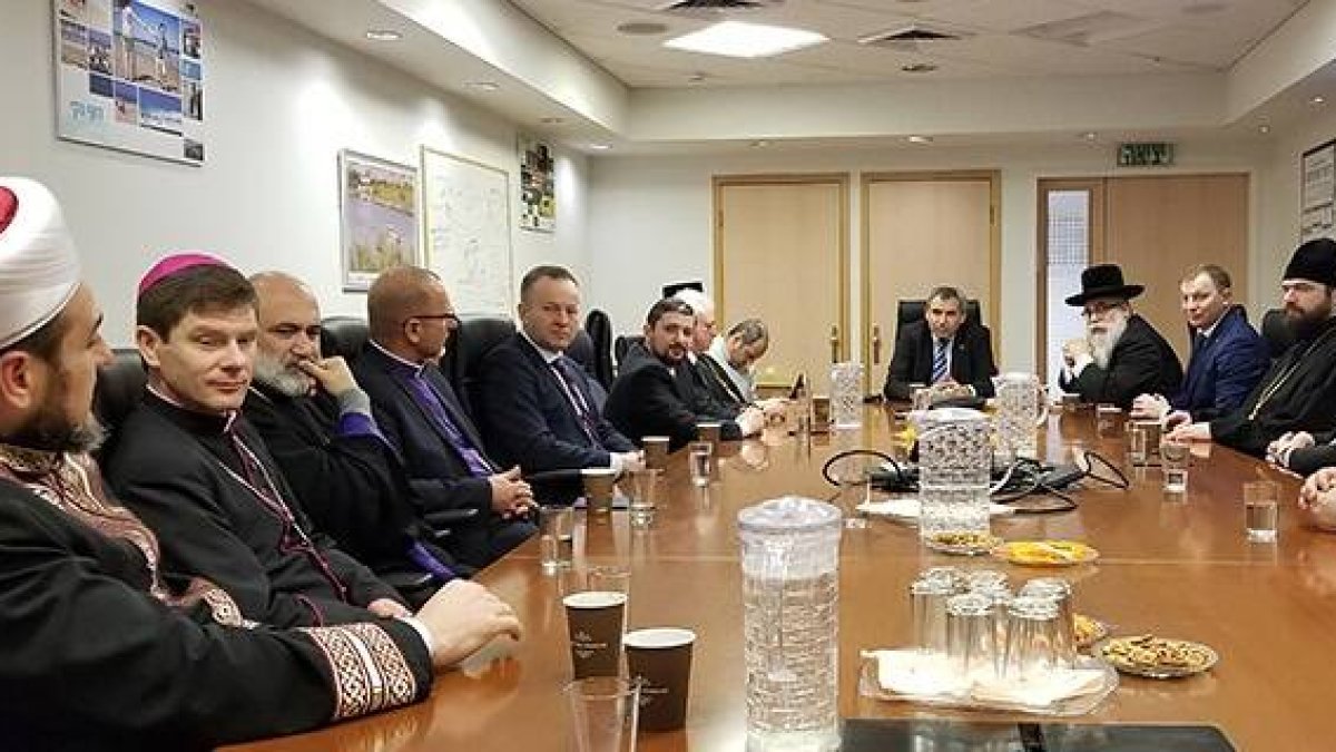Reunión en 2019 de los líderes religiosos de Ucrania en una peregrinación a Tierra Santa