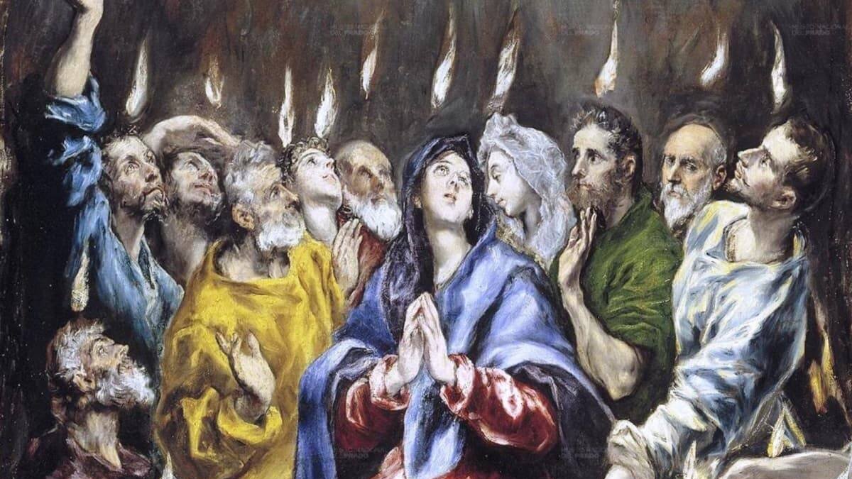 El Greco reflejó de manera magistral Pentecostés, con la venida del Espíritu Santo sobre la Virgen y los apóstoles / Museo Nacional del Prado