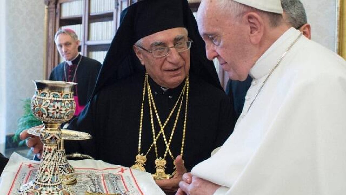 El Patriarca melquita José Absi con el Papa Francisco... se cumplen 300 años de plena comunión entre ambas iglesias.