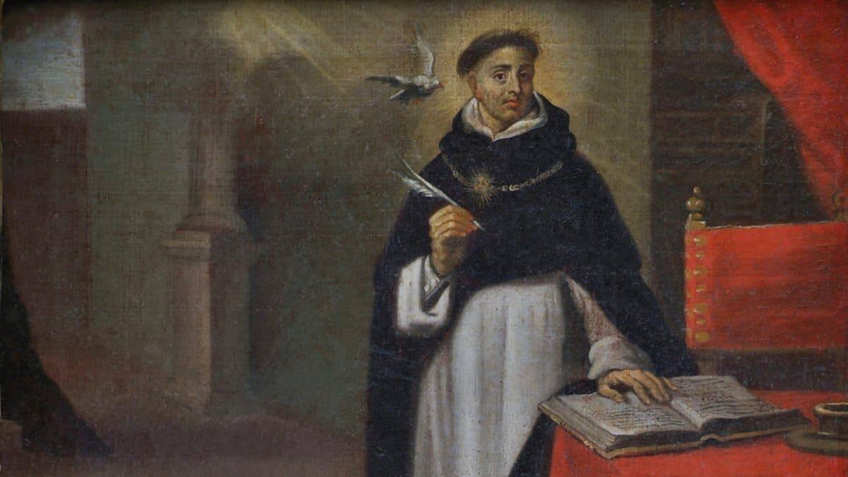 Santo Tomás de Aquino (1225-1274) fue canonizado el 18 de julio de 1323 por Juan XXII y proclamado Doctor de la Iglesia por San Pío V en 1567. Cuadro atribuido a Evaristo Muñoz, principios del siglo XVIII, Universidad de Valencia.