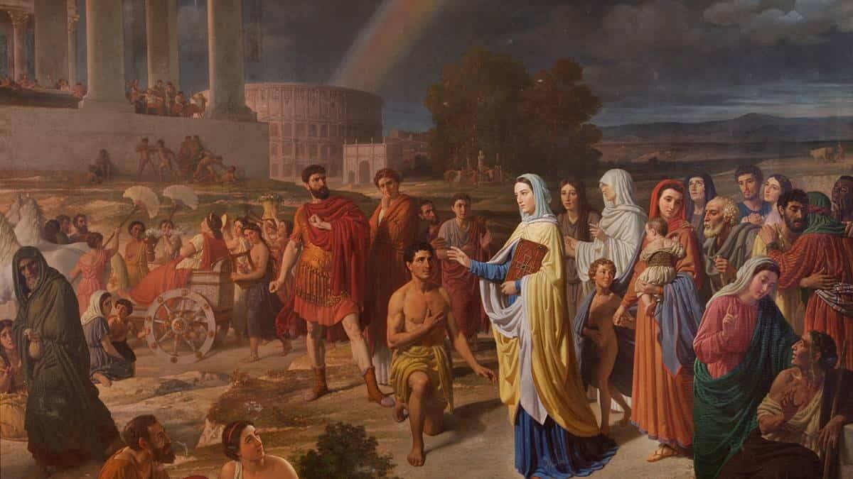 'La era cristiana' (1871) de Joaquín Espalter y Rull (Museo del Prado) muestra el impacto de la predicación cristiana en el mundo pagano.