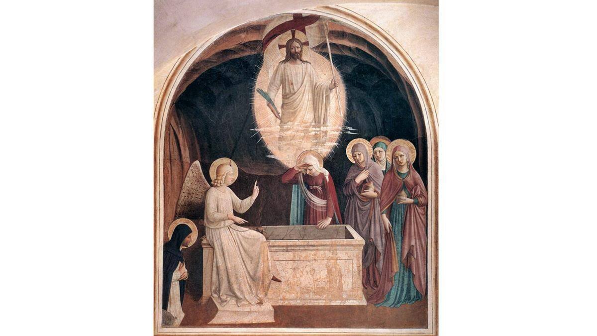 Fra Angelico, 'La Resurrección de Jesús y las mujeres en la tumba'. Fueron ellas las primeras testigos de la Resurrección, una preeminencia que ya anunciaba el papel que la mujer iba a adquirir en el cristianismo.