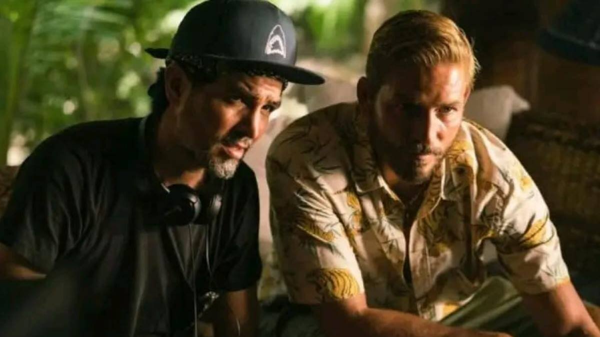 Eduardo Verástegui y Jim Caviezel, durante el rodaje de 'Sonido de libertad'.