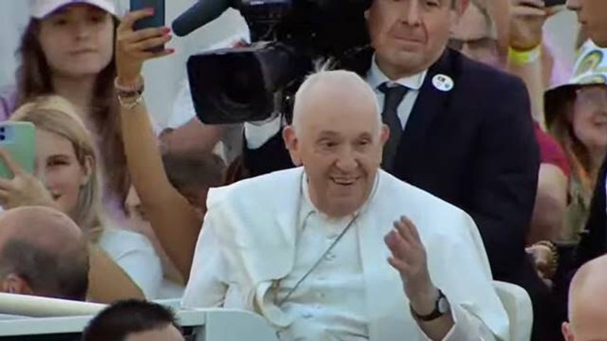 Francisco, a su llegada el 5 de agosto a la vigilia con los jóvenes en la JMJ de Lisboa 2023.