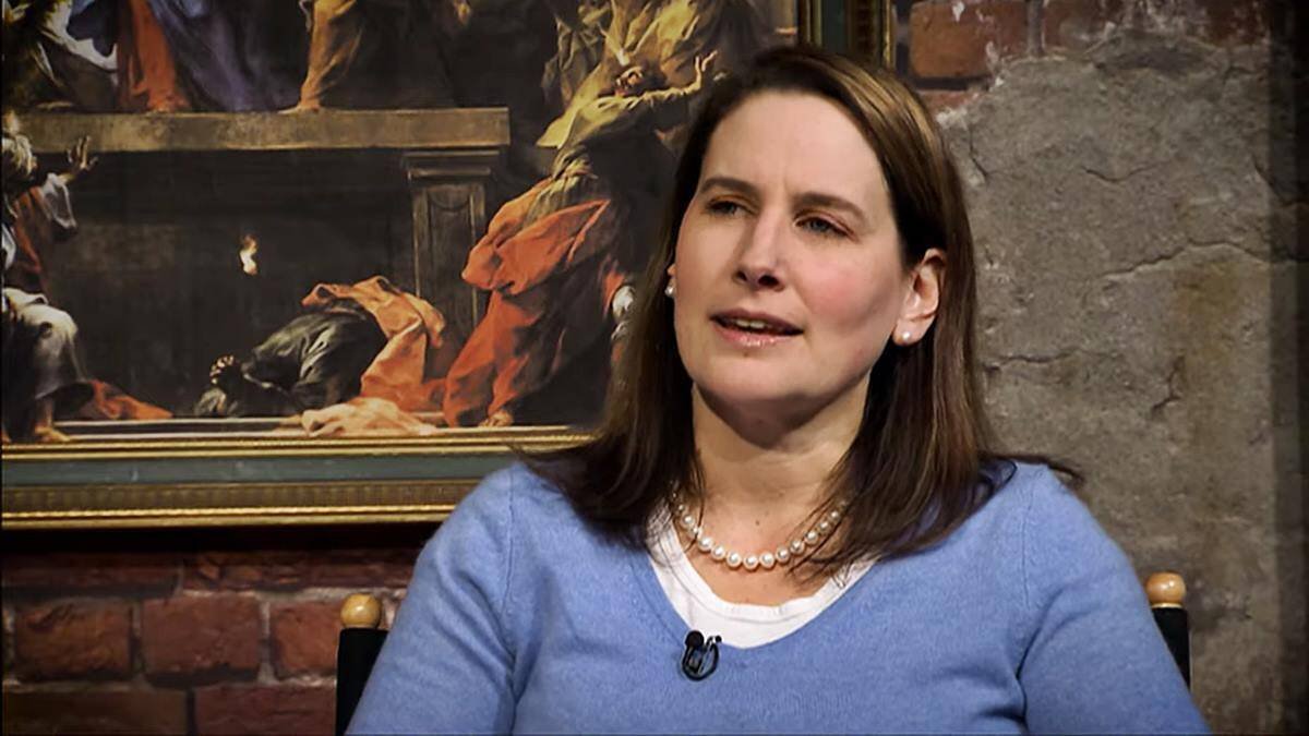 Carrie Grass es una de las impulsoras de la llamada Teología del Hogar, y una gran crítica de la ideología feminista como contraria al interés y la felicidad de las mujeres. Foto: captura EWTN.