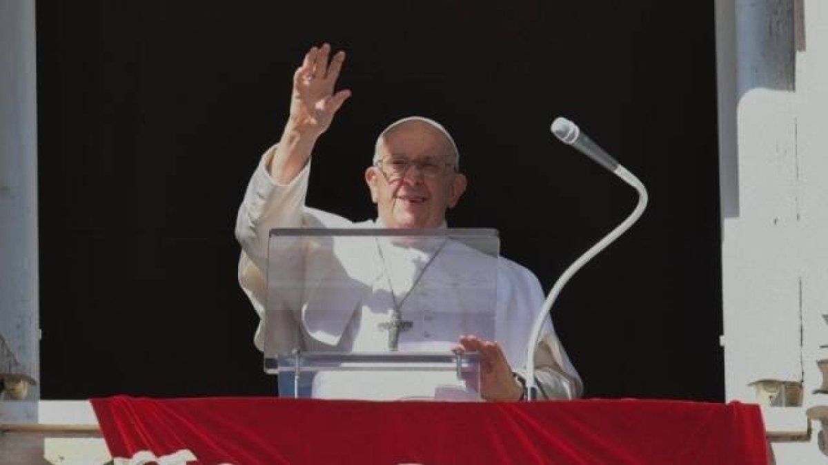 Francisco, durante el rezo del Ángelus este domingo 29, tras la clausura del Sínodo de la Sinodalidad.