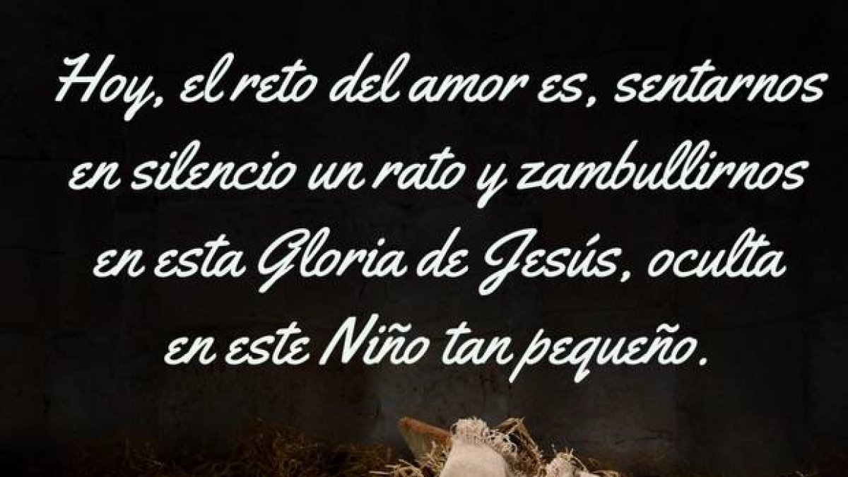 Hoy, el reto del amor es, sentarnos en silencio un rato