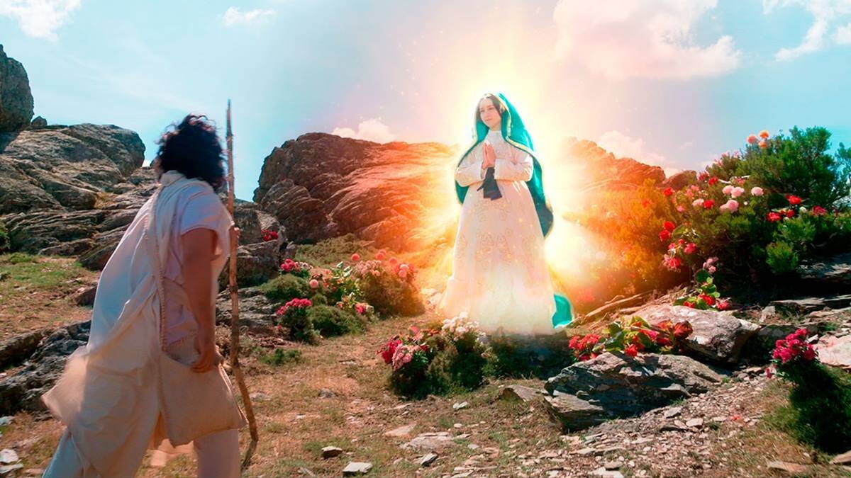 La aparición de la Santísima Virgen a Juan Diego, en una escena de 'Guadalupe, Madre de la Humanidad'.