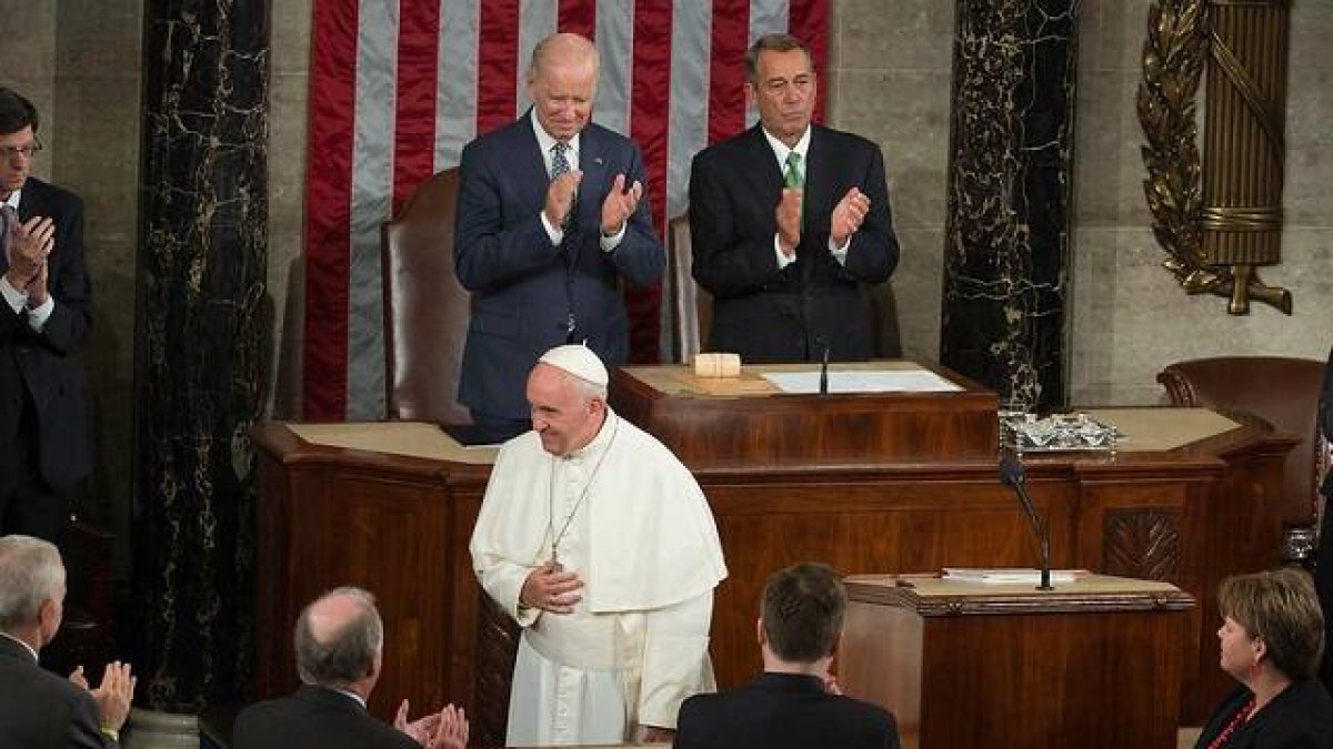 El Papa Francisco en el Capitolio de EEUU en septiembre de 2015, cuando era más popular en el país