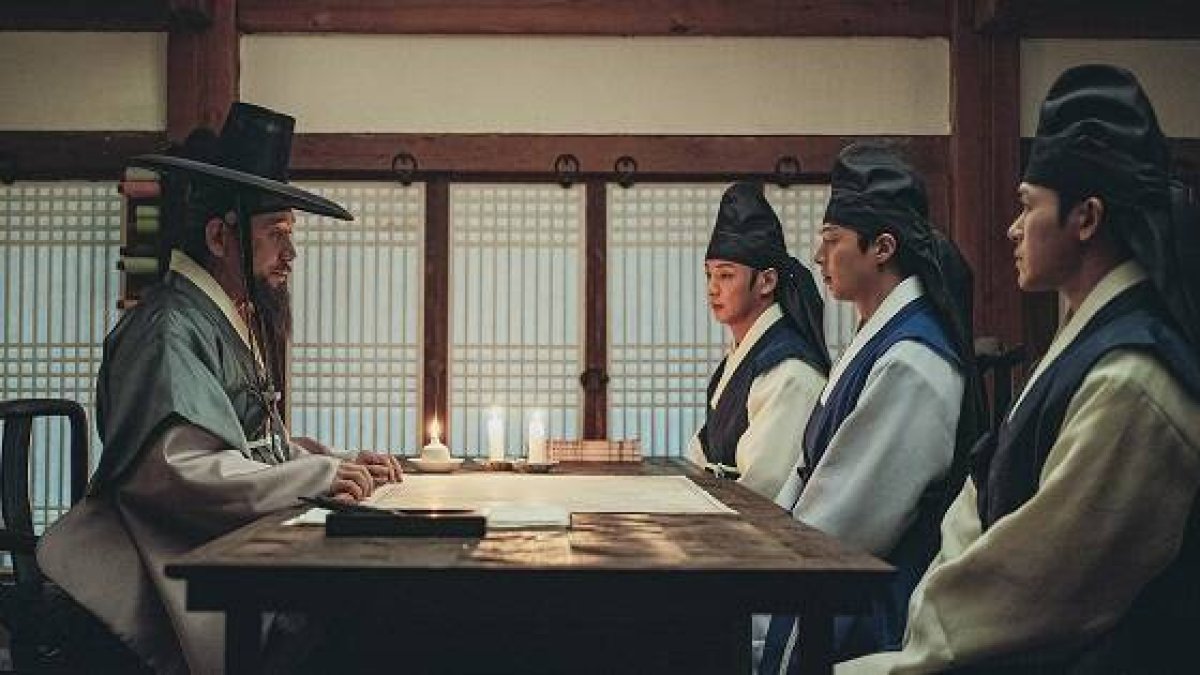 Una escena de Nacimiento, sobre San Andrés Kim, con intelectuales coreanos del siglo XIX