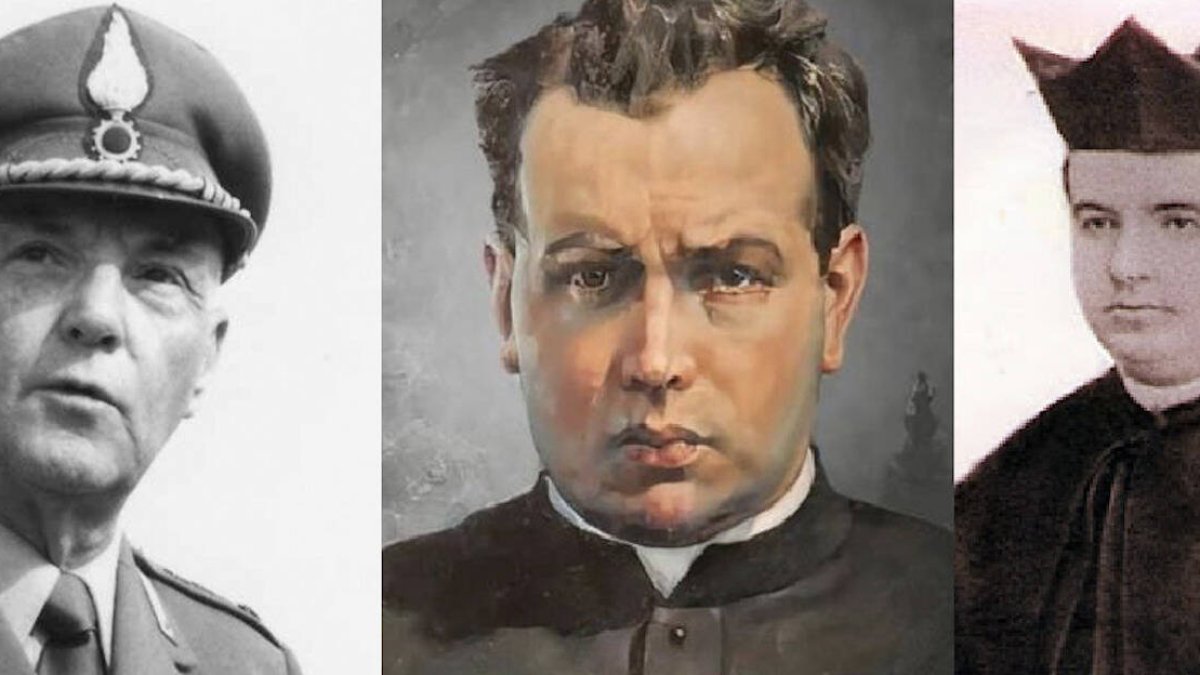 En la foto, de izquierda a derecha: el que fuera militar y luego fraile capuchino Gianfranco Chiti, el sacerdote y mártir polaco Michał Rapacz y el sacerdote diocesano español Sebastián Gili Vives.