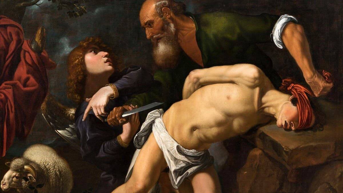 Isaac podía haberse defendido, pero aceptó voluntariamente su sacrificio, prefigurando el de Jesús. Imagen: Pedro de Orrente, 'El sacrificio de Isaac' (c. 1616, detalle), Museo de Bilbao.