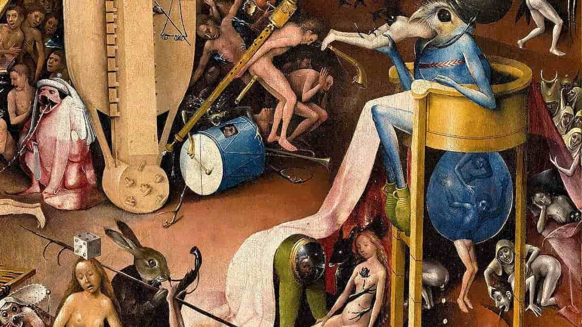 'Monstruos y quimeras que manotean desde las simas del castigo eterno': así parecieron partes de la ceremonia de inauguración de las Olimpiadas, evocando la tabla del infierno del tríptico 'El jardín de las delicias' de El Bosco (en la imagen, detalle).