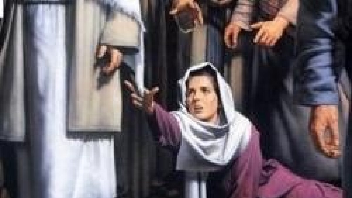 ... que con sólo tocarle el manto se curaría.