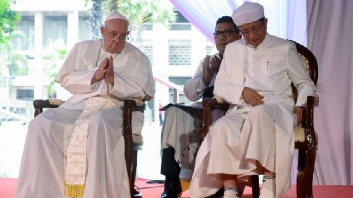 El Papa Francisco y el Gran Imán Nasaruddin Umar firmaron este jueves la Declaración Conjunta de Istiqlal 2024.