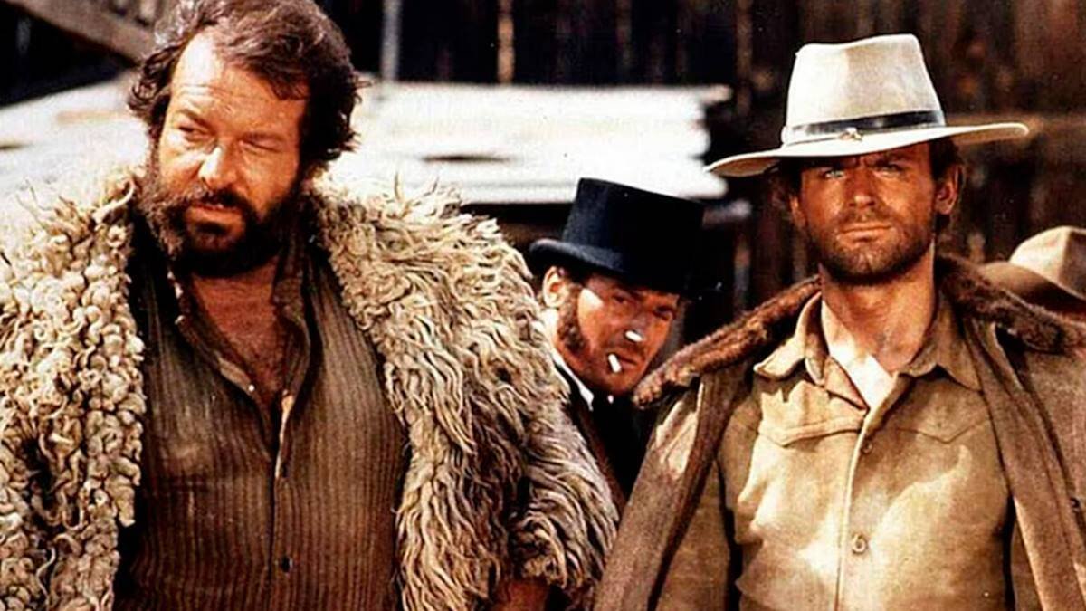 Bud Spencer (Carlo Pedersoli, 1929-2016, a la izquierda de la foto) y Terence Hill (Mario Girotti, n. 1939) hicieron juntos 17 películas. No todas del Oeste, pero han sido éstas las que les han caracterizado icónicamente.