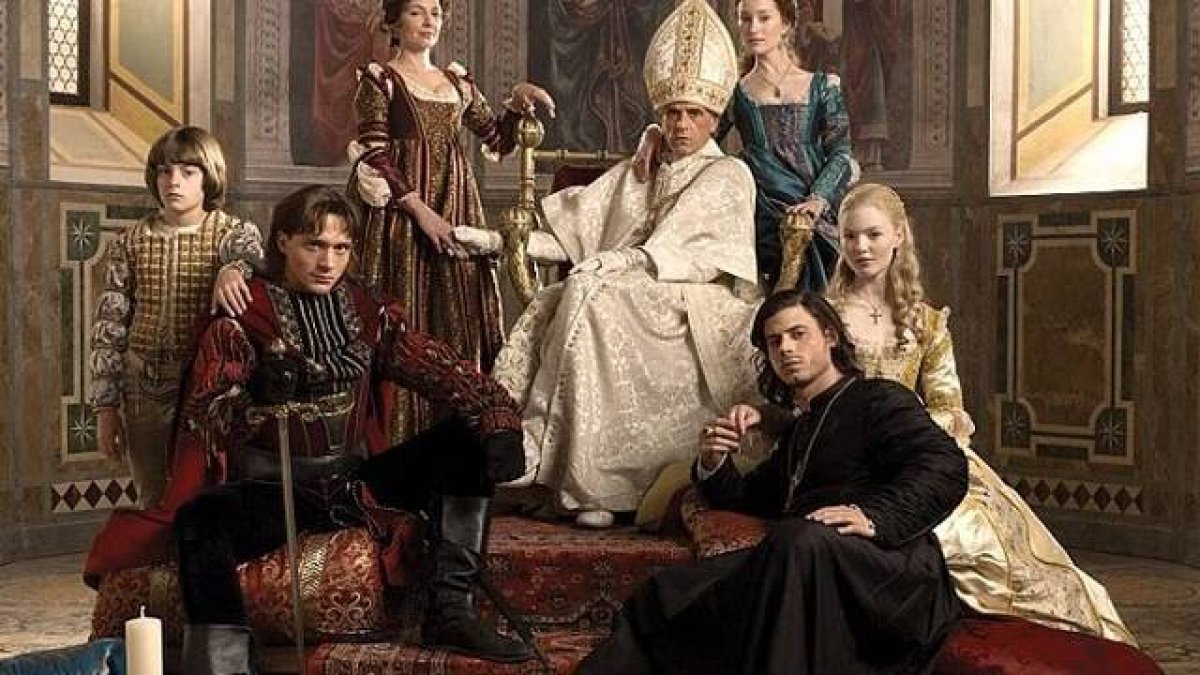 Jeremy Irons como Papa Alejandro VI en la teleserie Los Borgia... el siglo XVI, exploración del mundo, guerras incesantes, fe