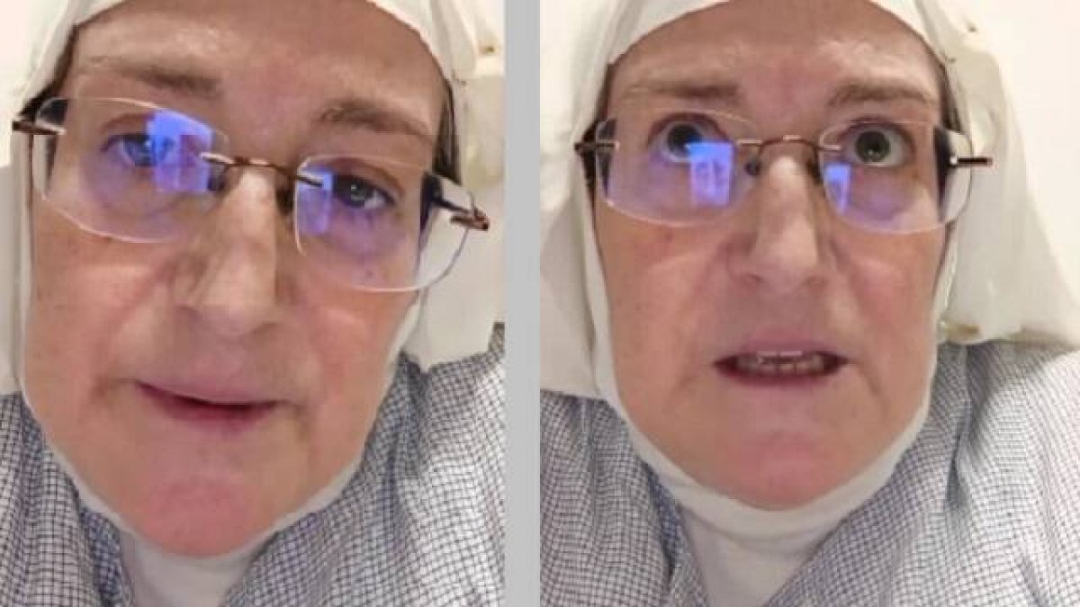 Isabel, la ex abadesa de Belorado y líder del cisma, en un vídeo nocturno de agosto de 2024