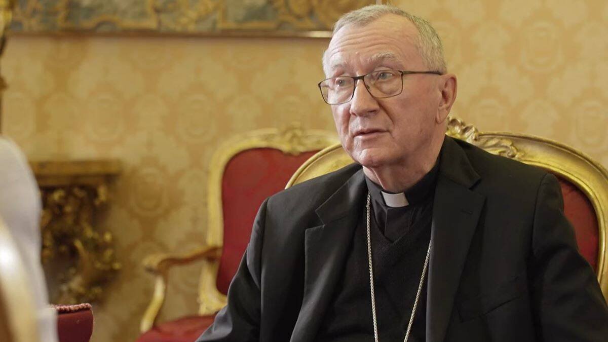 El cardenal Pietro Parolin, secretario de Estado vaticano y firmante del acuerdo secreto de la Santa Sede con el gobierno de Pekín, que debe renovarse en breve. Foto: Captura RAI.