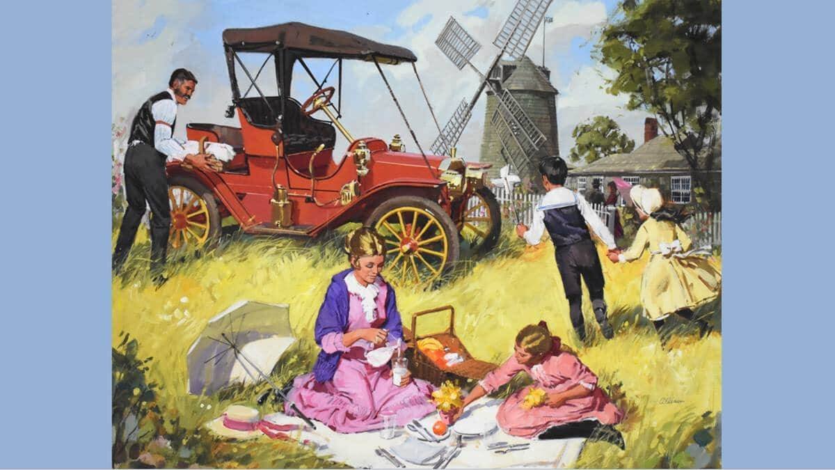 Hijo, hermano, esposo, padre... Son vínculos de verdad, muy lejos de los lazos virtuales y despersonalizados que fomentan las redes sociales. Imagen: 'Family picnic' de Jerry Allison.