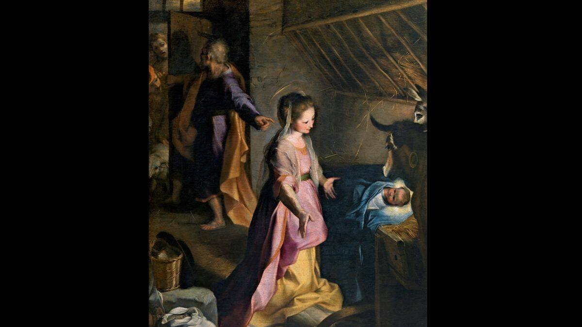 Dios dio la gran lección de la humildad al encarnarse y nacer en un pesebre, entre animales, cumplimentado no por una corte palaciega, sino por los pastores del lugar y unos magos extranjeros. 'La Natividad' (1597) de Federico Barocci. Museo del Prado.