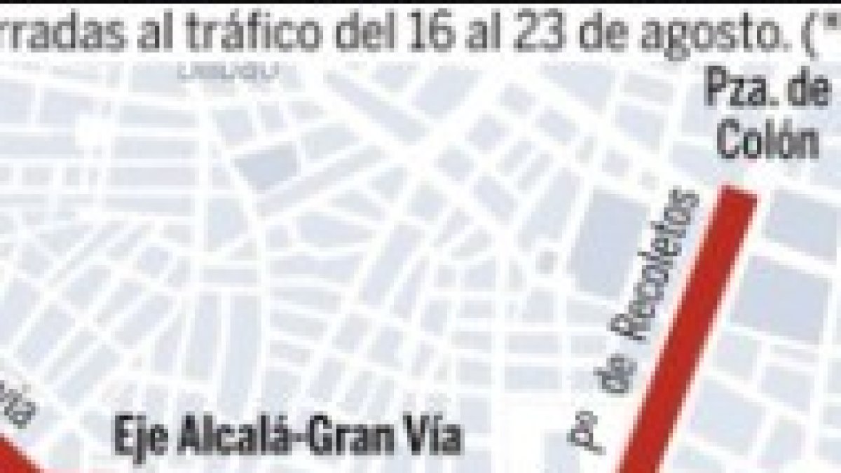 Plano de los cortes de tráfico