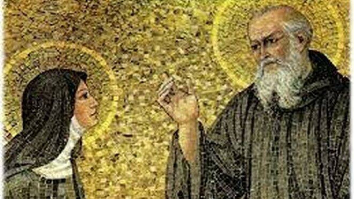 Escolástica, con su hermano Benito