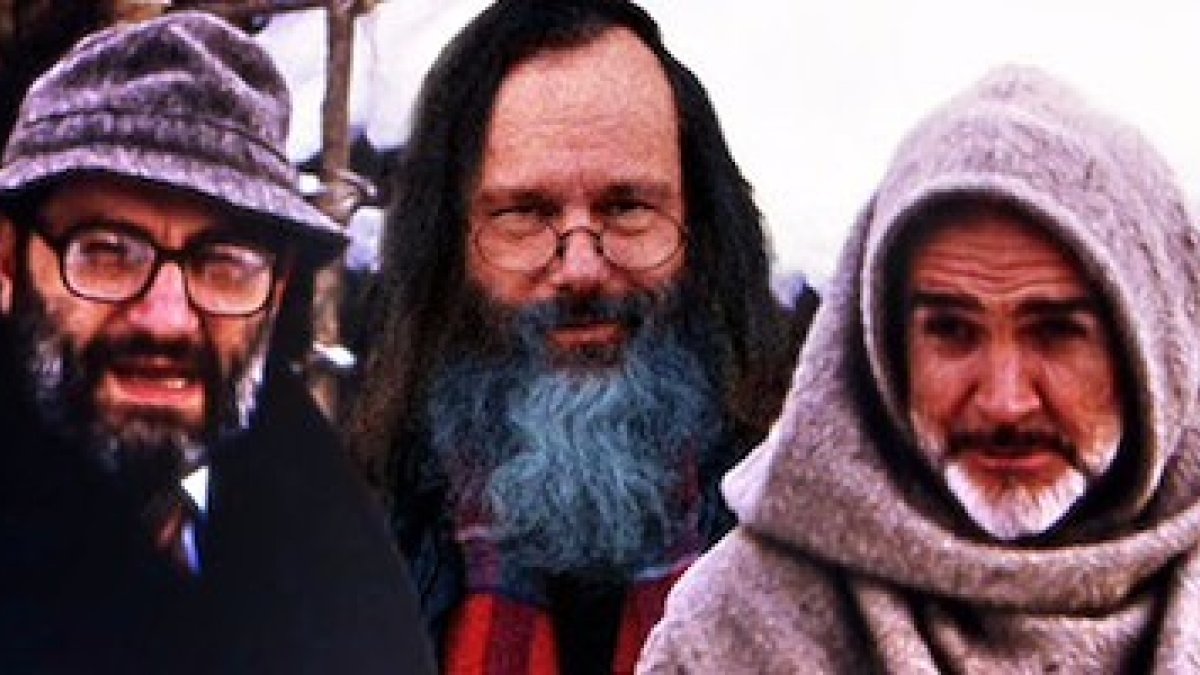 Umberto Eco, a la izquierda de la foto, y Sean Connery, a la derecha, durante el rodaje de El Nombre de la Rosa.