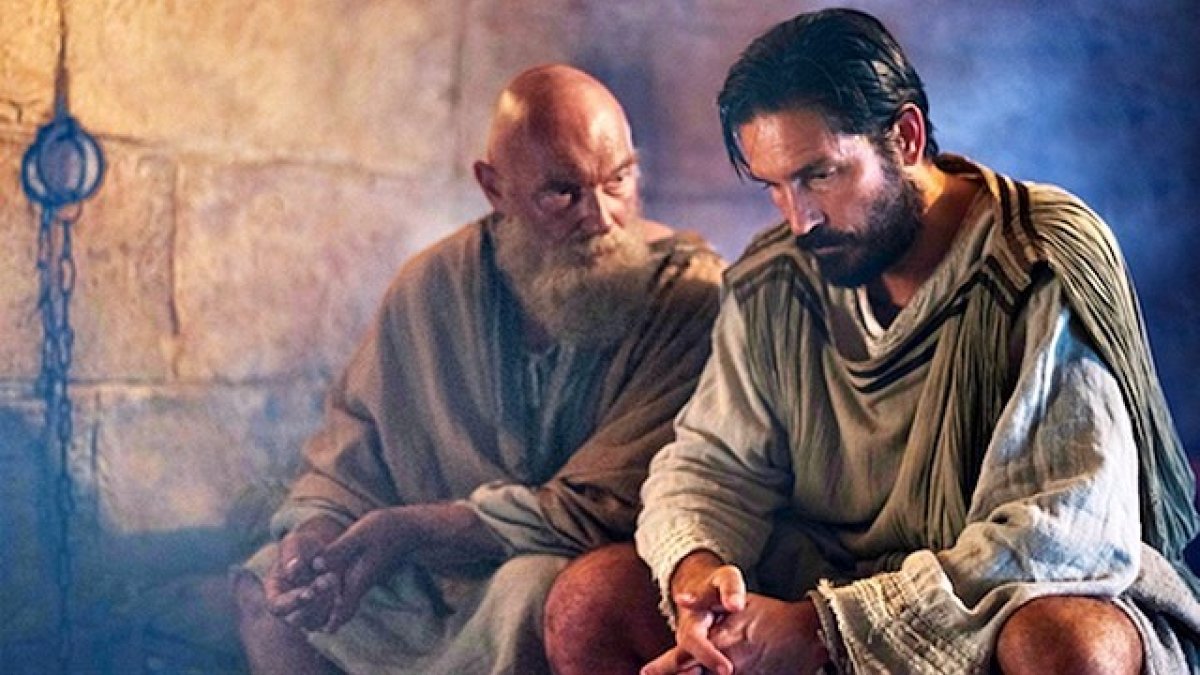 James Faulkner (San Pablo) y Jim Caviezel (el evangelista San Lucas) en la película de Andrew Hyatt sobre el Apóstol de los Gentiles.