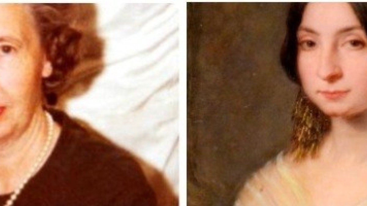 Doña Tatiana, en Madrid, -aquí ya mayor- y doña Carolina en Valencia -pintada de joven- fueron mecenas católicas de la ciencia