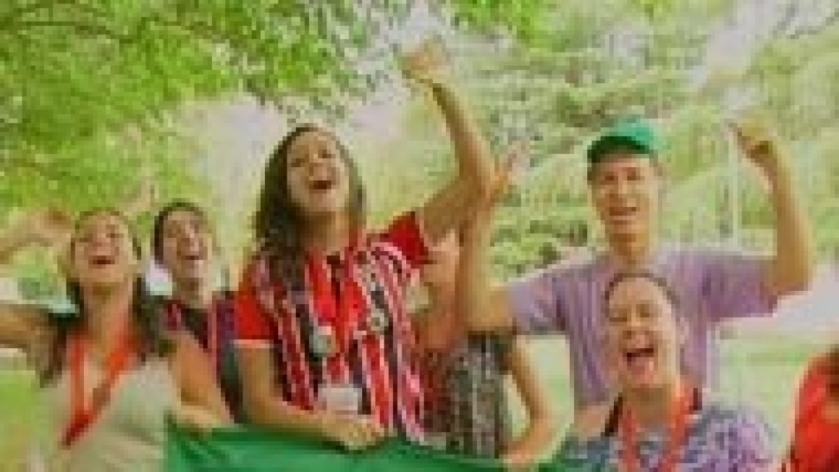 Un grupo de peregrinos brasileños