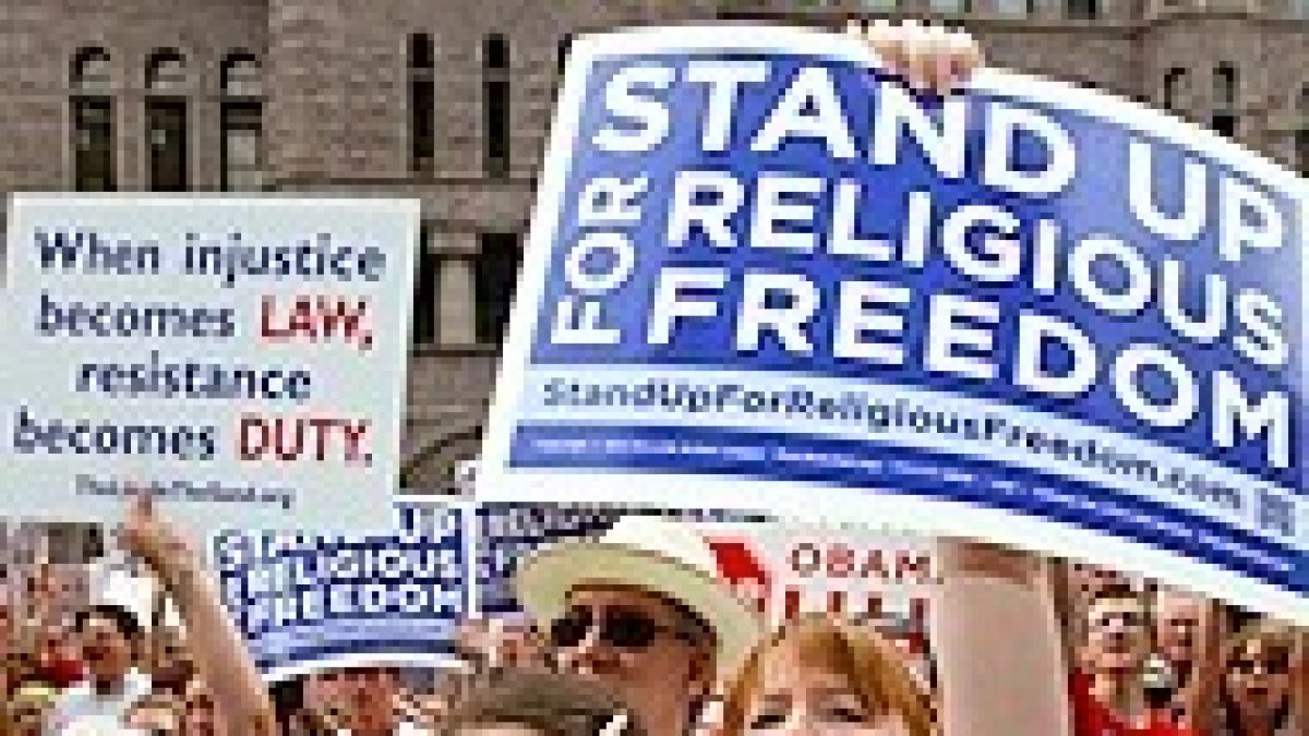 Los católicos, en la calle contra Obama.