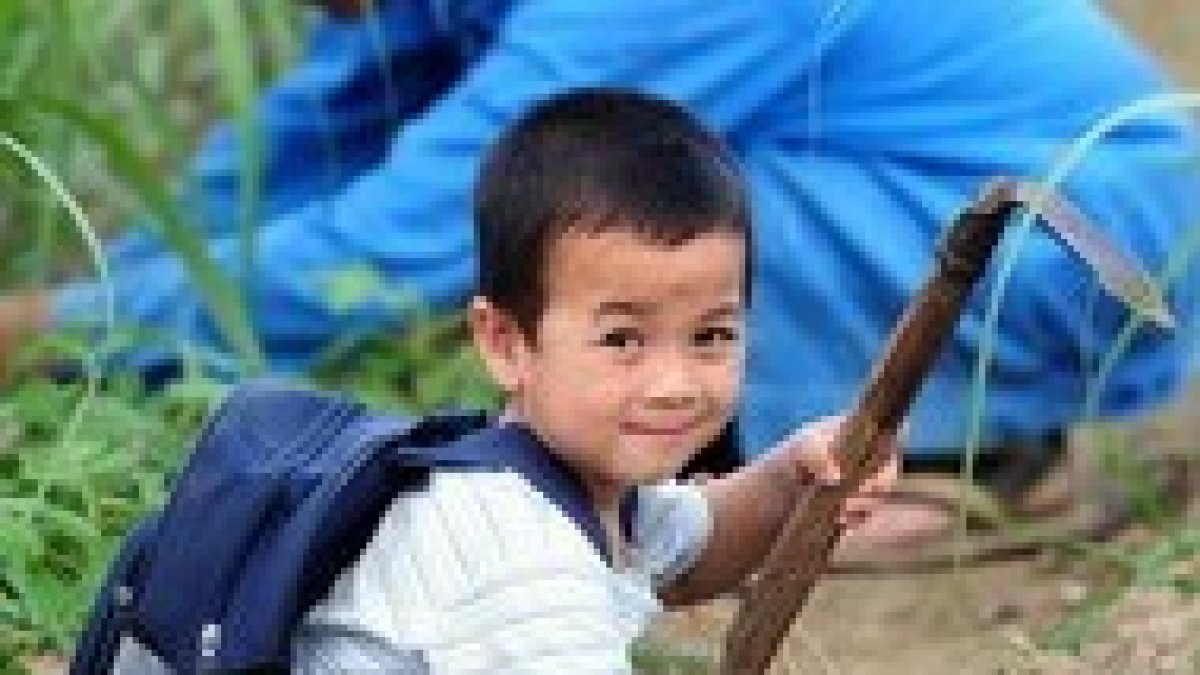 Un niño chino en el campo