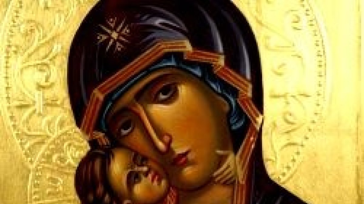 El Niño junta su carita a la de la Virgen de Vladimir, o de la Ternura